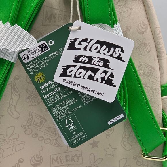 Loungefly Dr. Seuss How The Grinch Stole Christmas GITD Tree Mini Backpack Bag - Picture 8 of 11